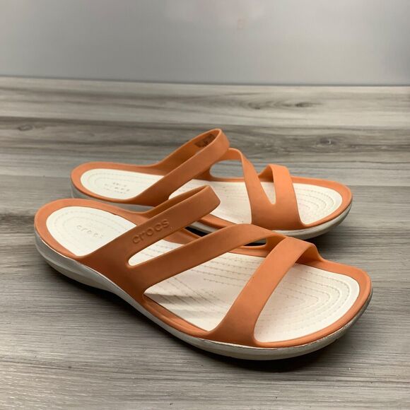 Crocs Swiftwater Womens Strappy Comfort Sandal in Grapefruit US Size 7 203998 - Picture 1 of 10